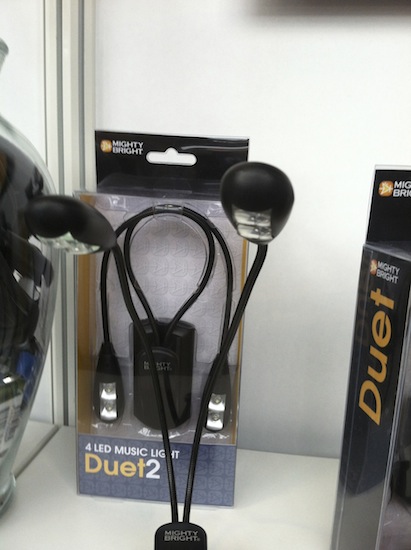 A 4 LED music light to clip onto your music stand. The company also offers a USB music light which works in with any USB device.