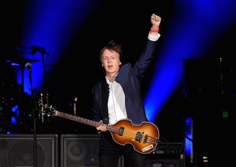 INDIO, CA - OCTOBER 15: Musician Paul McCartney performs during Desert Trip at The Empire Polo Club on October 15, 2016 in Indio, California. (Photo by Kevin Mazur/Getty Images for Desert Trip)