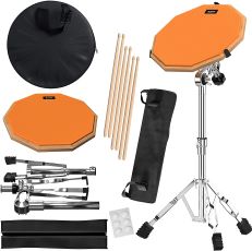 Snare Drum Practice Pad 2 Sides 12-inch Come with Stand Hickory 5A Drum Sticks Bag. 