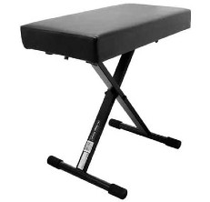 Cloudwalk Adjustable Keyboard Piano Stool Bench with Padded Seat Black 