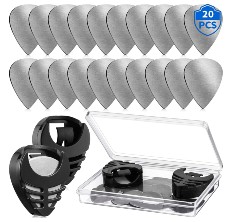 Gift for Guitar Players Variety Pack Picks Storage Pouch Box PU Leather Guitar Plectrums Bag for Acoustic Electric Guitar Bass Black TiMOVO Guitar Picks Holder Case with 22pcs Colorful Picks 