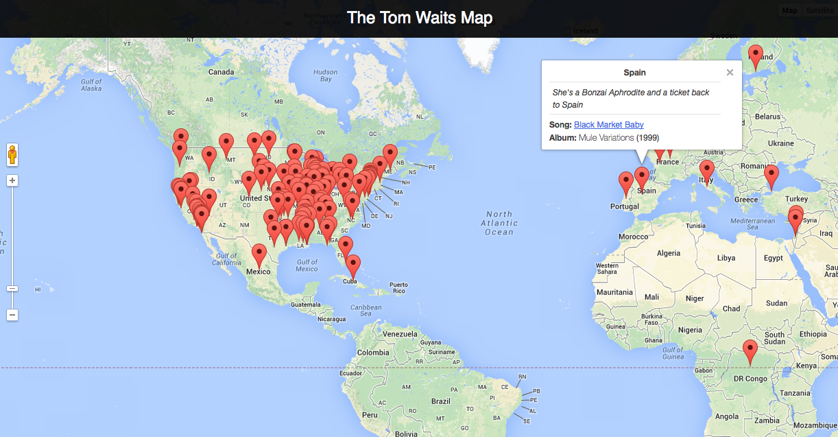Check Out This Amazing Tom Waits Map