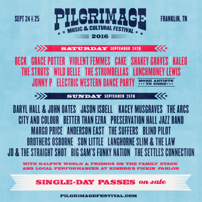 Pilgrimage Festival Releases Daily Lineups, Single Day Tickets
