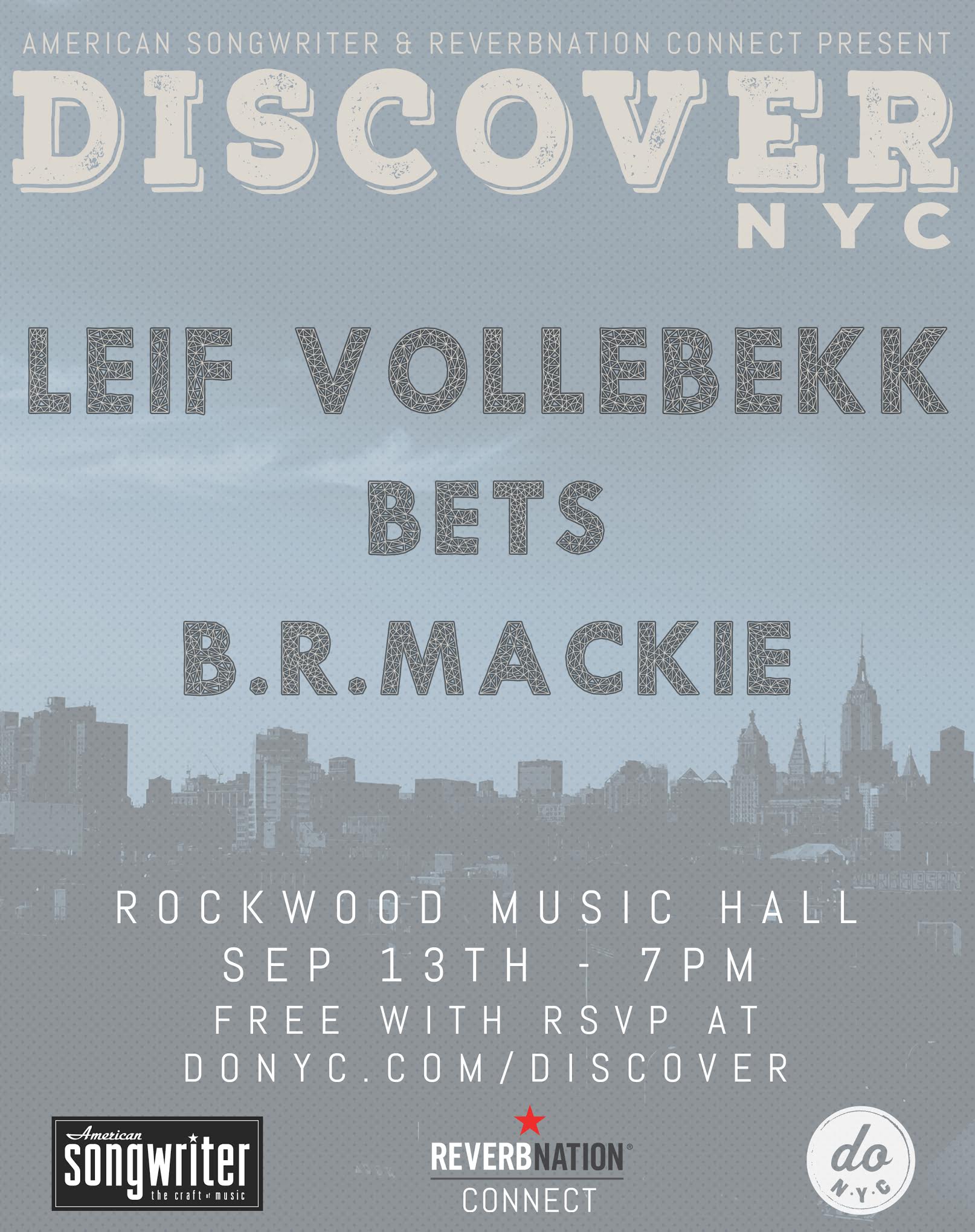 DISCOVER Series Returns To New York City September 13 With Leif Vollebekk, BETS and B.R. Mackie