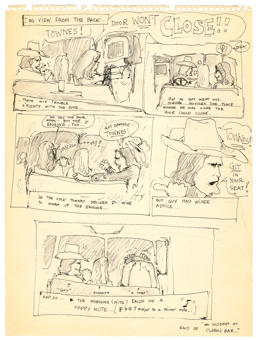 Artist Mel Chin captures the craziness of a night with Guy, Townes and Susanna