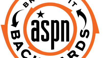 Bringin it backwards aspn podcast logo