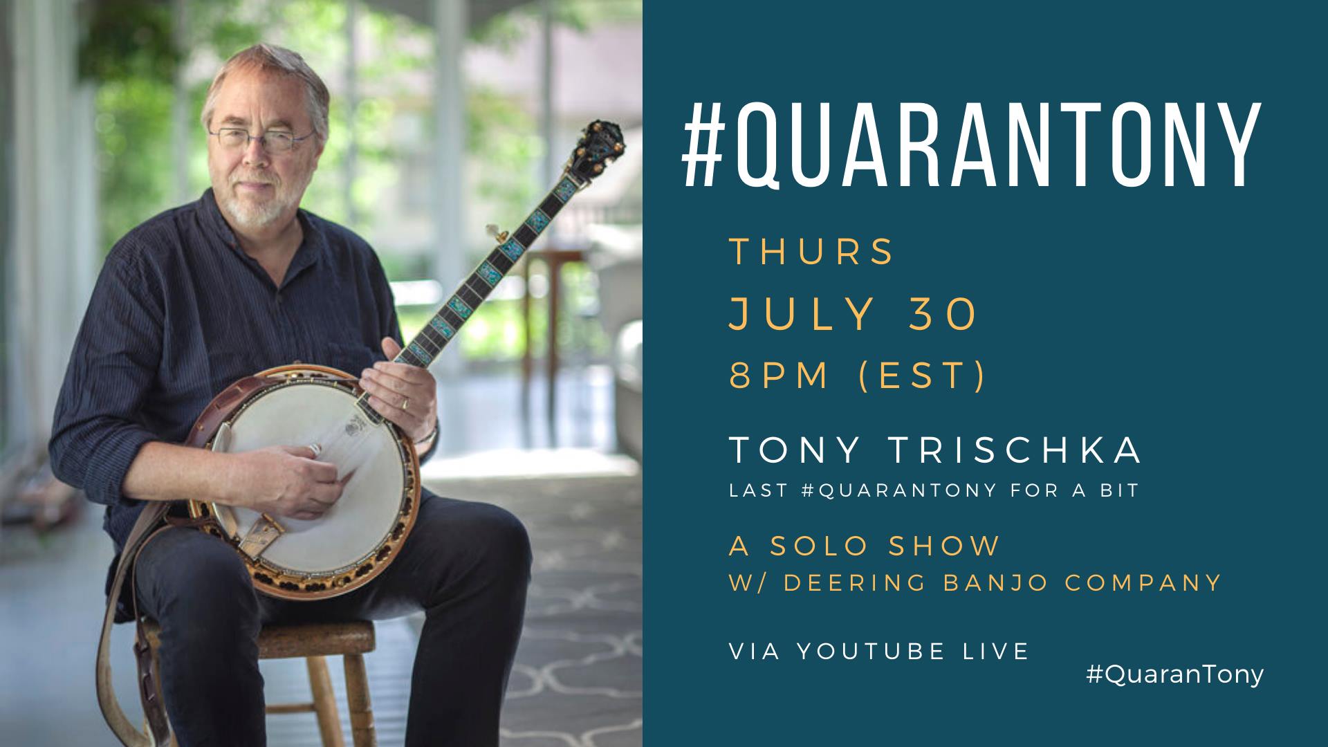 Deering Banjos Goes Live with Banjo Master Tony Trischka Thursday July 30