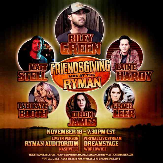 Riley Green, Matt Stell And Other Rising Country Stars To Celebrate Friendsgiving At The Ryman