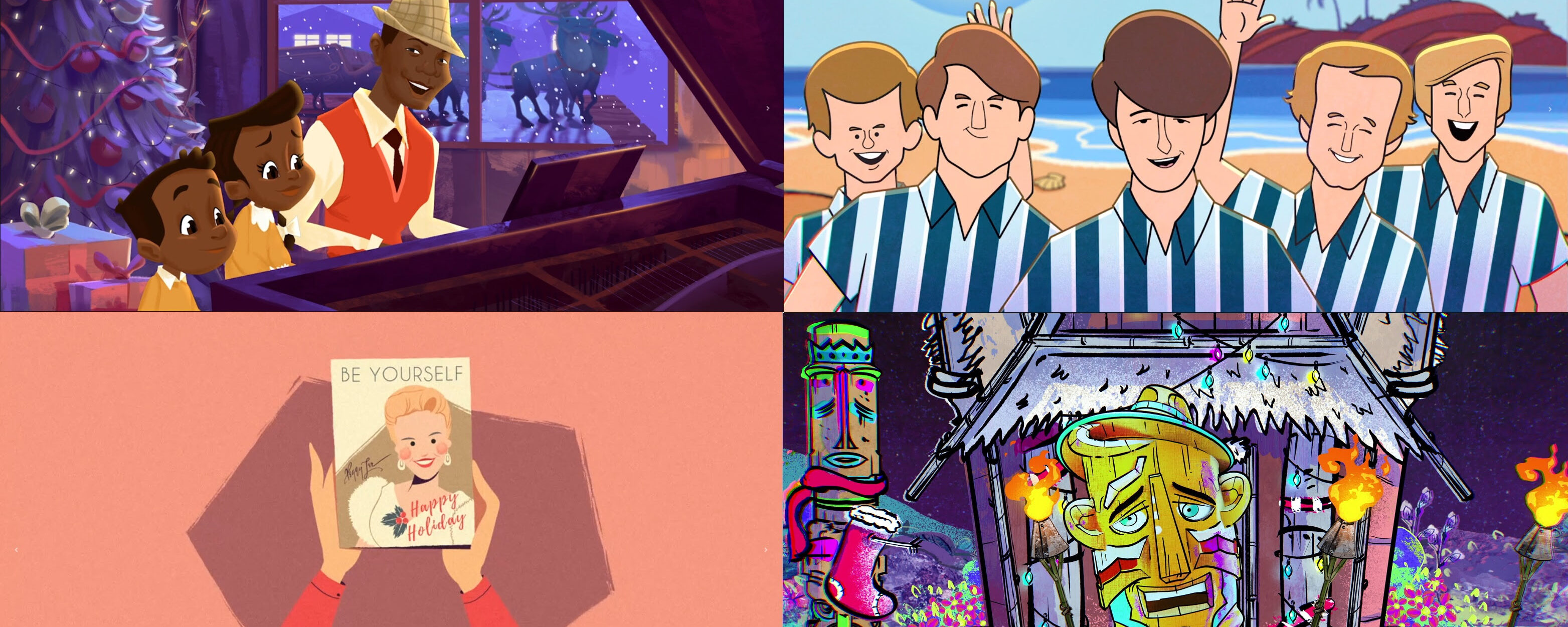 The Beach Boys, Bing Crosby, Nat King Cole and Peggy Lee Receive Animated Treatment for Holiday Hits