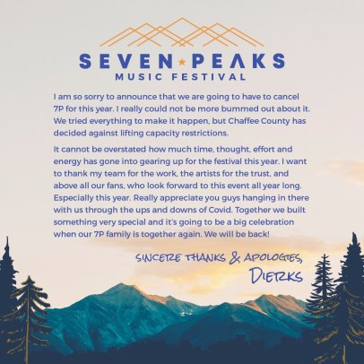 peaks canceled dierks bummed