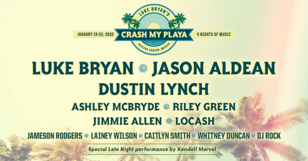 Luke Bryan Announces Final Lineup for SoldOut 2022 Crash My Playa