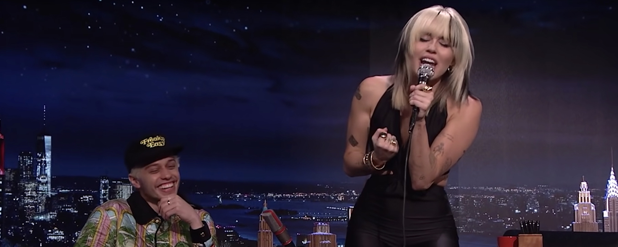 Miley Cyrus Serenades Pete Davidson on ‘Jimmy Fallon’ with “It Should Have Been Me”
