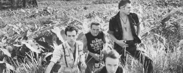 British band, The Clash, pictured in an open field.