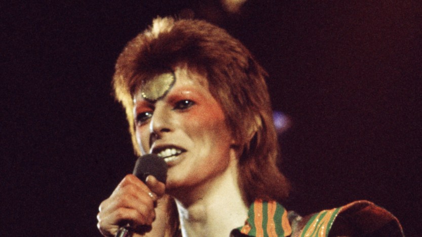 David Bowie performs on stage on his Ziggy Stardust/Aladdin Sane Tour in London, 1973.