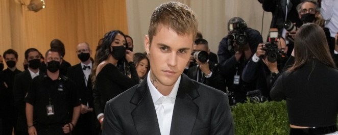 Justin Bieber is pictured at the 2021 Met Gala just a few months after he dropped his album 'Justice.'