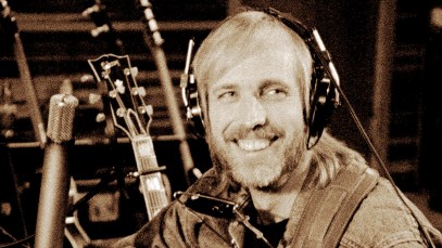 Tom Petty pictured in the recording studio.