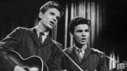 The Everly Brothers, Phil and Don, perform as guests on The Ed Sullivan Show, 1958.
