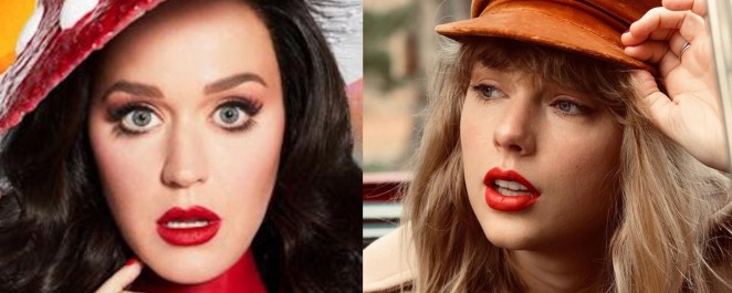 Katy Perry and Taylor Swift pictured side by side.