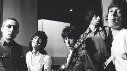 The Rolling Stones are pictured together in the beginning of their career.