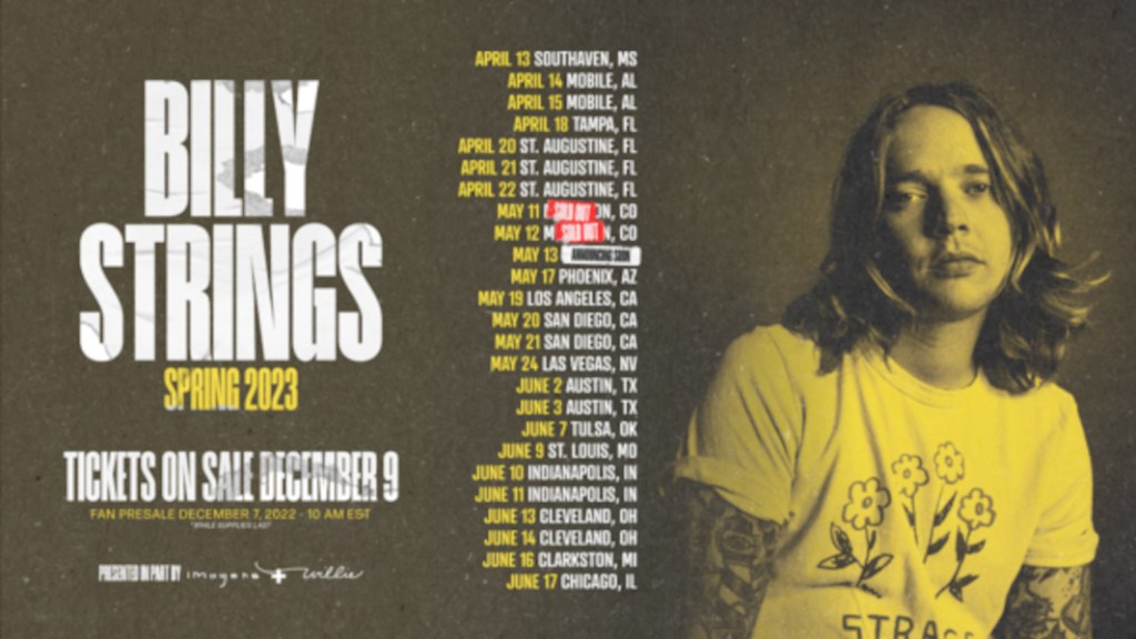 Billy Strings Announces 2023 Spring Tour Dates American Songwriter