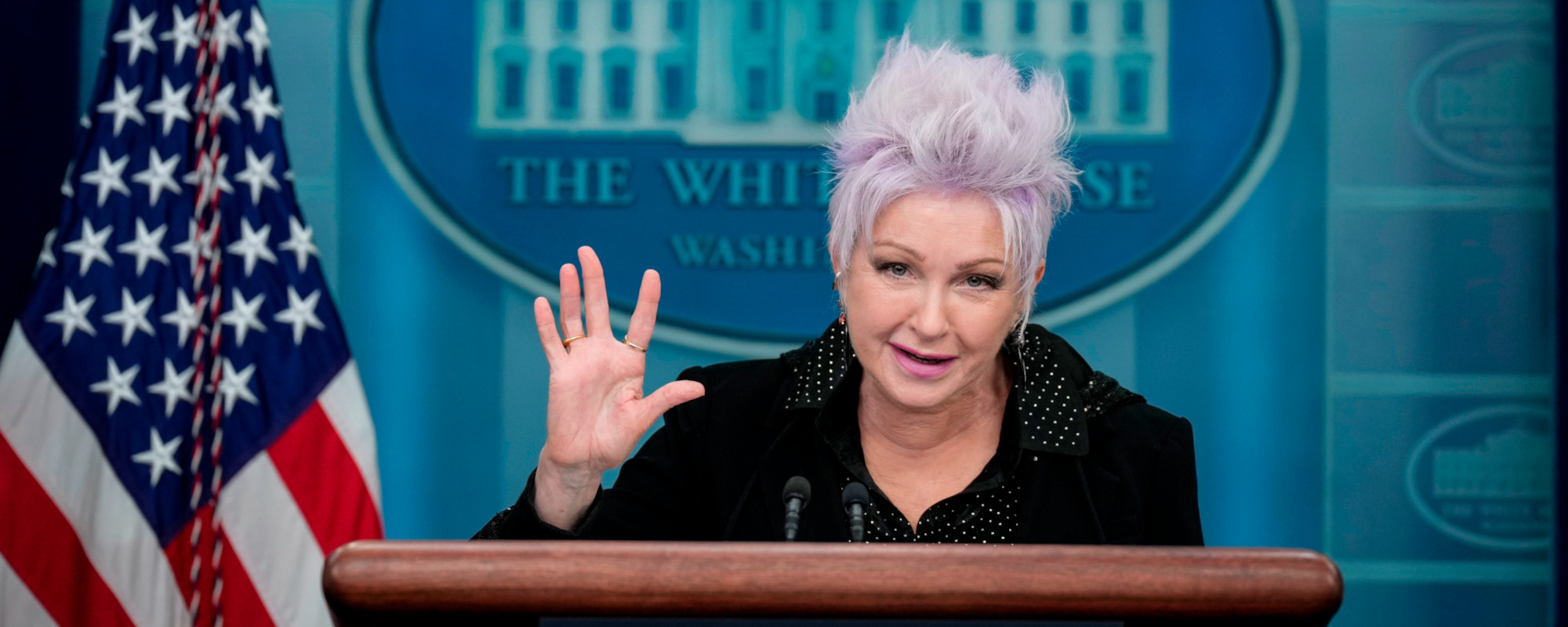 Cyndi Lauper Joins White House Press Briefing to Praise Respect For Marriage Act