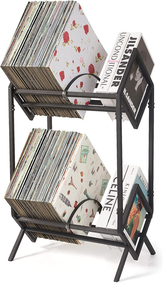 Vinyl Record Storage Holder Magazine Shelf Storage Rack Record Collect  Newspaper Book Rack Office Storage Vinyl Record Holder