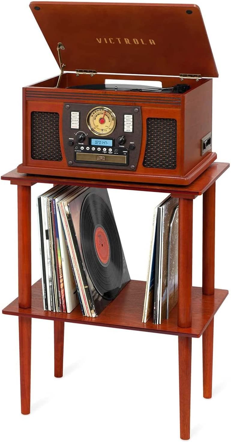 7 Best Vintage Record Players Of 2024 Compact Retro More   Victrola 8 In 1 Bluetooth Record Player Multimedia Center 