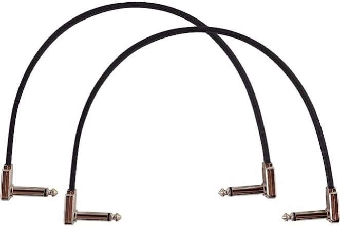 Ernie Ball P06224 Flat Ribbon Pedalboard Patch Cable - Right Angle to Right Angle - Multi Pack Black