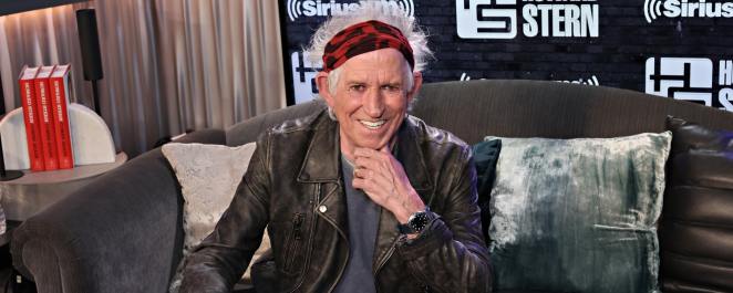 Keith Richards on the Howard Stern Show set