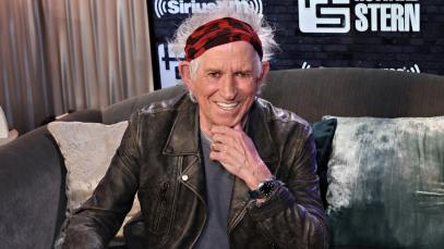 Keith Richards on the Howard Stern Show set