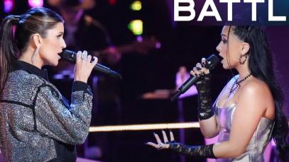 Jenna Marquis and Claire Heilig during Battle Rounds on The Voice