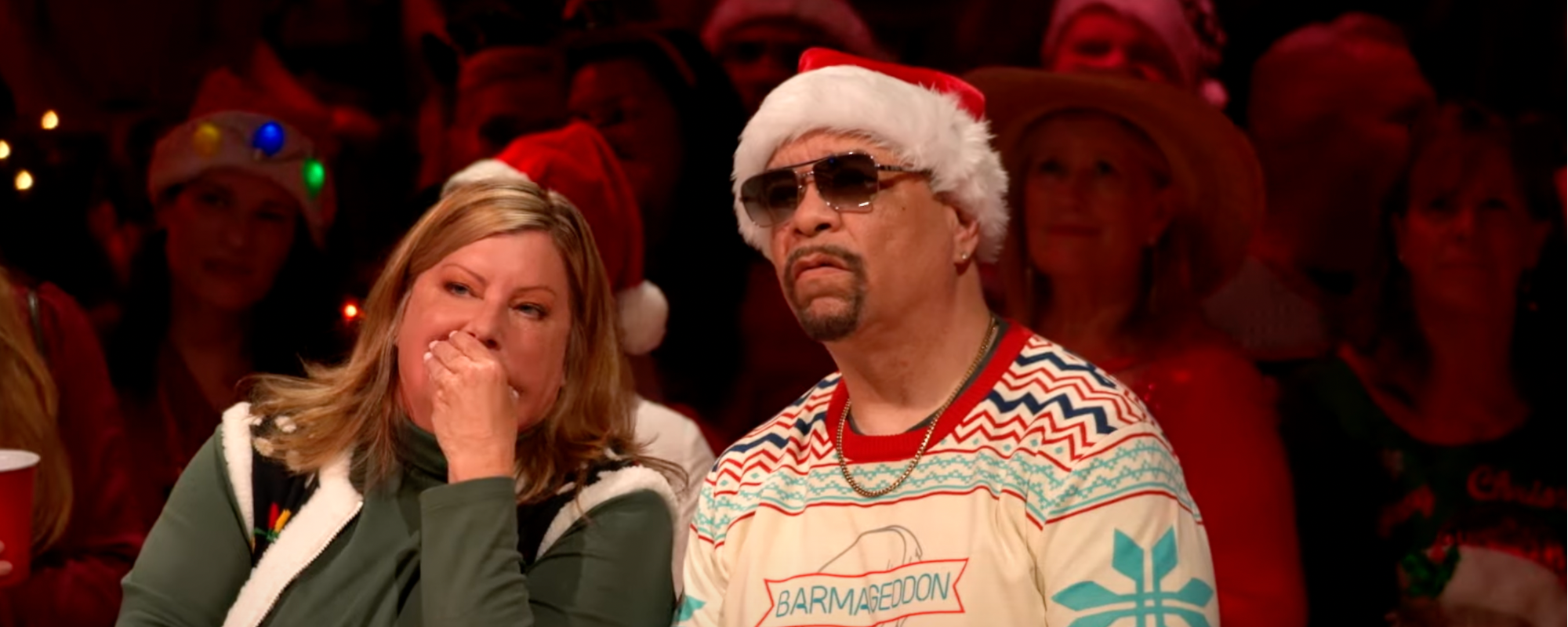 Ice-T Is Ice Cold to Blake Shelton’s Trash Talking on Holiday-Themed ‘Barmageddon’