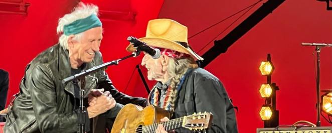 Willie Nelson and Keith Richards at The Hollywood Bowl