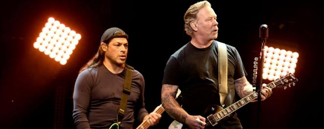 Robert Trujillo and James Hetfield of Metallica