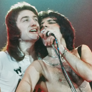 John Deacon and Freddie Mercury 1977