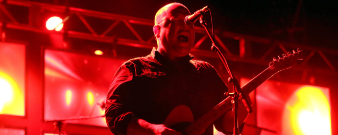 Pixies frontman Frank Black onstage with a telecaster guitar