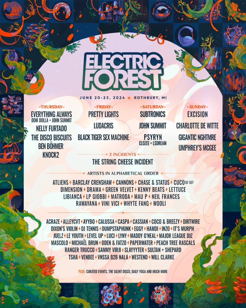 electric forest lineup