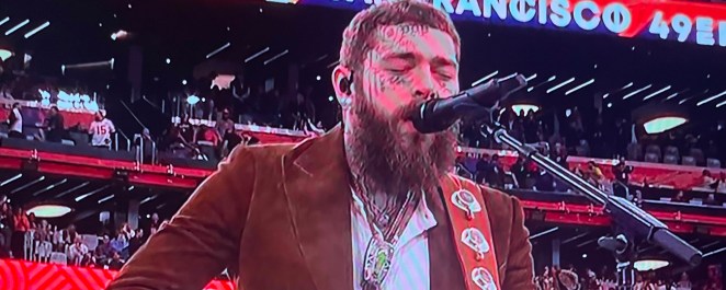 Post Malone performs at Super Bowl 2024 and the internet is buzzing.