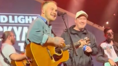 Shane Gillis joins Zach Bryan for Revival performance.