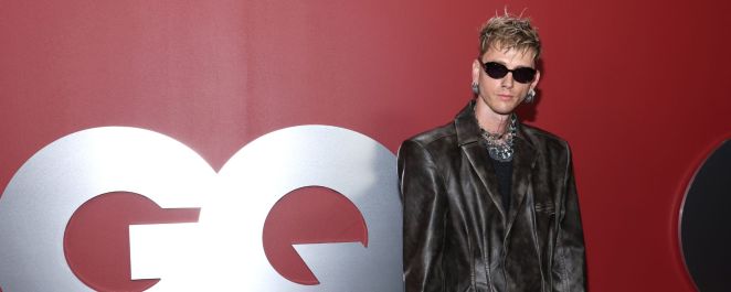 Machine Gun Kelly dressed all in black for the 2023 GQ Men of the Year Party.