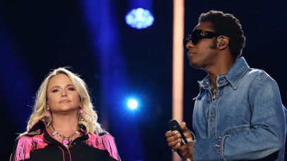 Miranda Lambert and Leon Bridges perform at CMA Fest 2023.