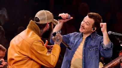 Post Malone and Morgan Wallen perform during the 57th Annual CMA Awards in November 2023 in Nashville.