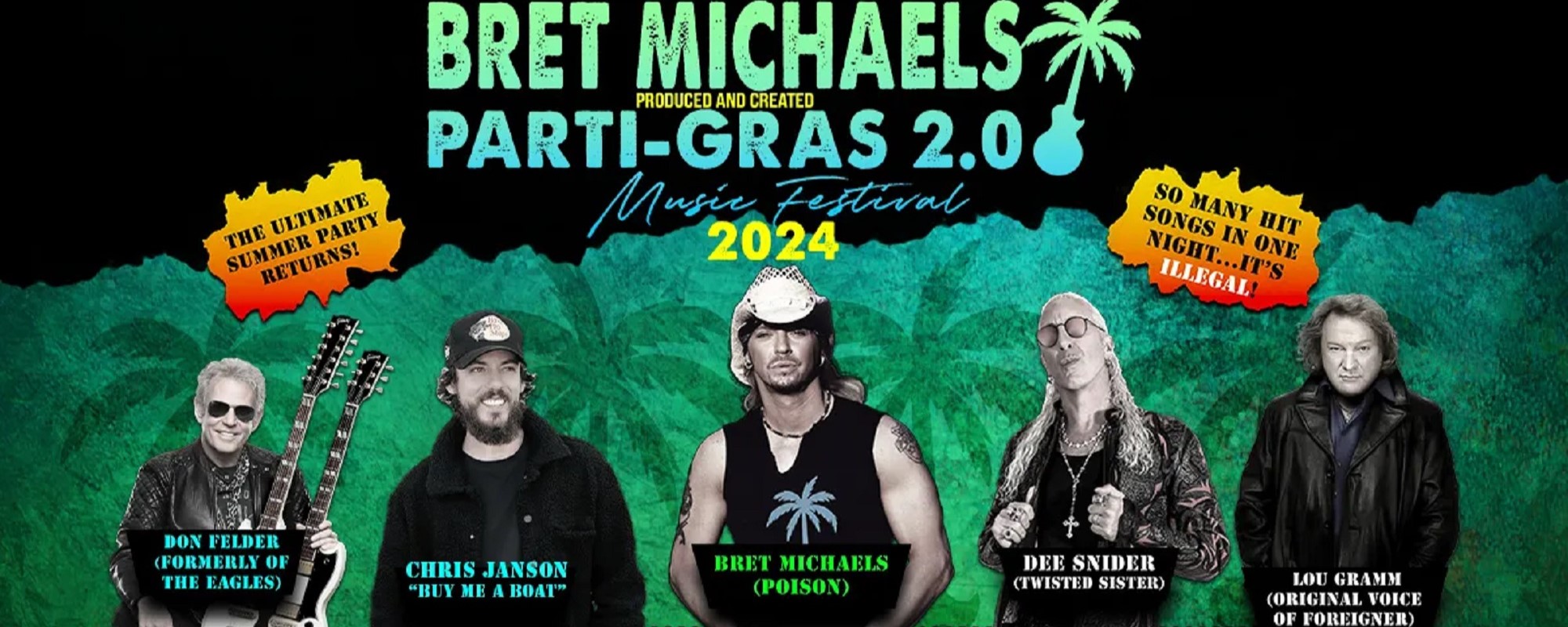 Poison’s Bret Michaels Announces Parti-Gras 2.0 Tour with Chris Janson, Lou Gramm, Don Felder & More: How to Buy Tickets