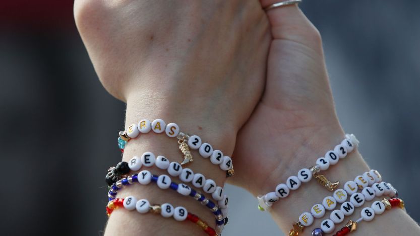Fans wearing friendship bracelets at Taylor Swift's "Eras" tour in Australia.