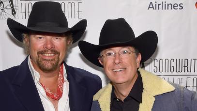 Toby Keith and Stephen Colbert