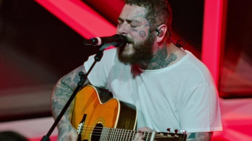 Post Malone performed with Eddie Vedder at Reportin' for Duty