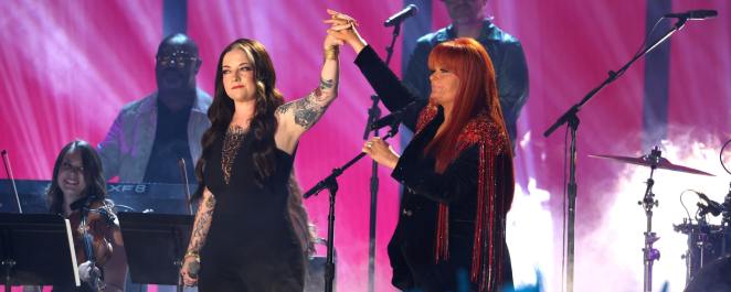 Ashley McBryde and Wynonna Judd perform onstage during the 2023 CMT Music Awards at Moody Center on April 02, 2023 in Austin, Texas