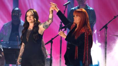 Ashley McBryde and Wynonna Judd perform onstage during the 2023 CMT Music Awards at Moody Center on April 02, 2023 in Austin, Texas