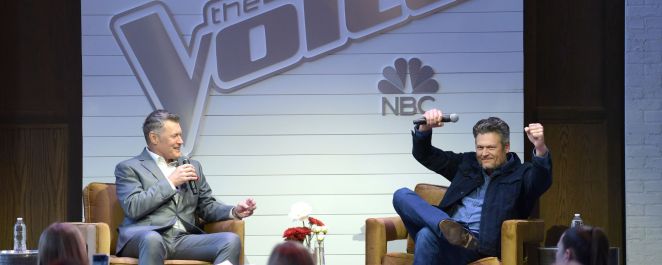 Blake Shelton during a 2019 press conference for "The Voice."