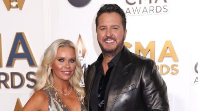 Luke Bryan and wife Caroline Boyer at the 57th Annual CMA Awards.